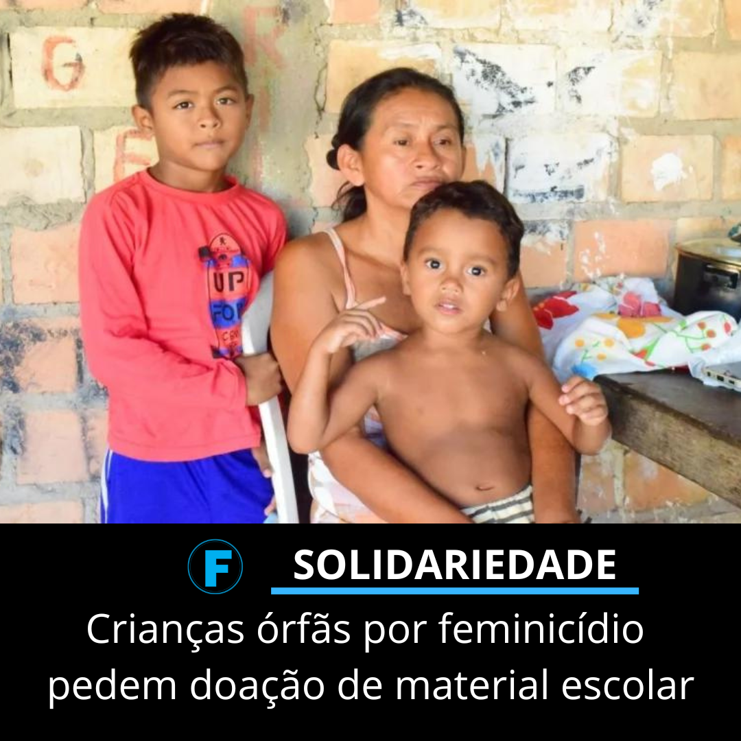 Crianças órfãs por feminicídio pedem doação de material escolar