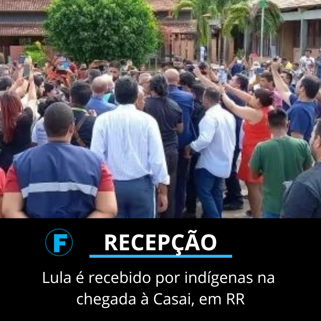 Lula é recebido por indígenas na chegada à Casai, em RR