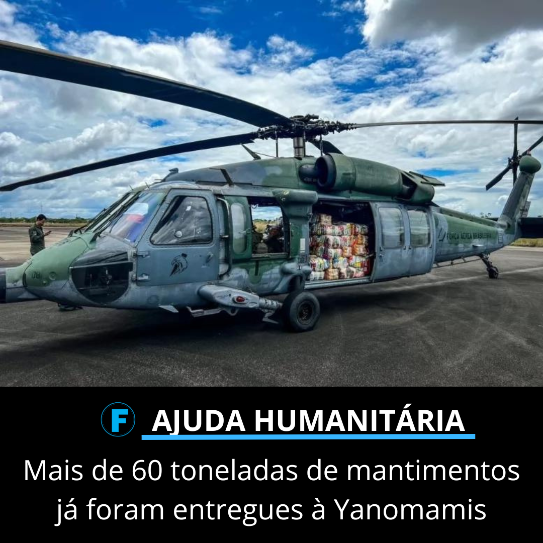 Mais de 60 toneladas de mantimentos já foram entregues à Yanomamis