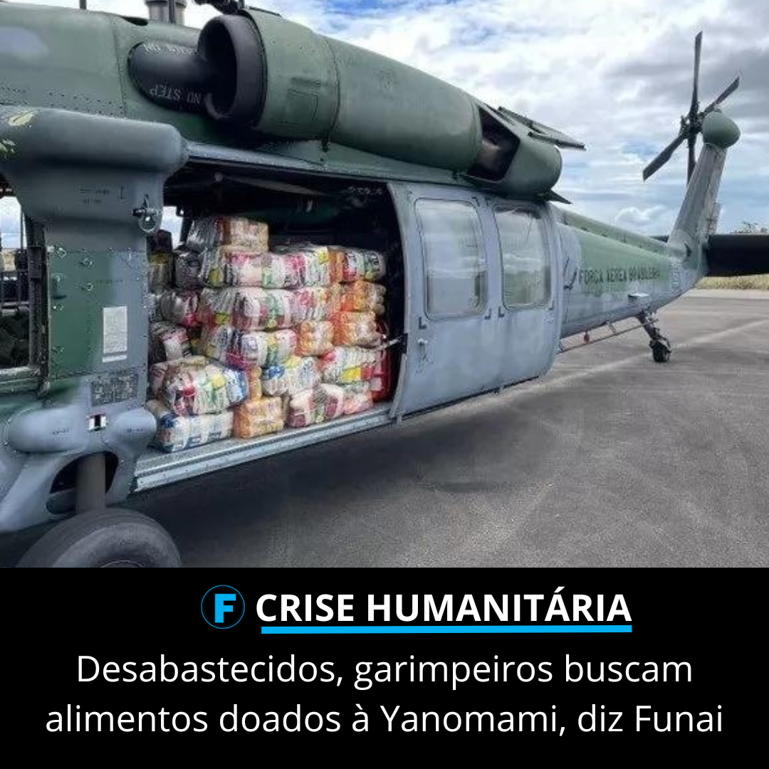 Desabastecidos, garimpeiros buscam alimentos doados à Yanomami, diz Funai