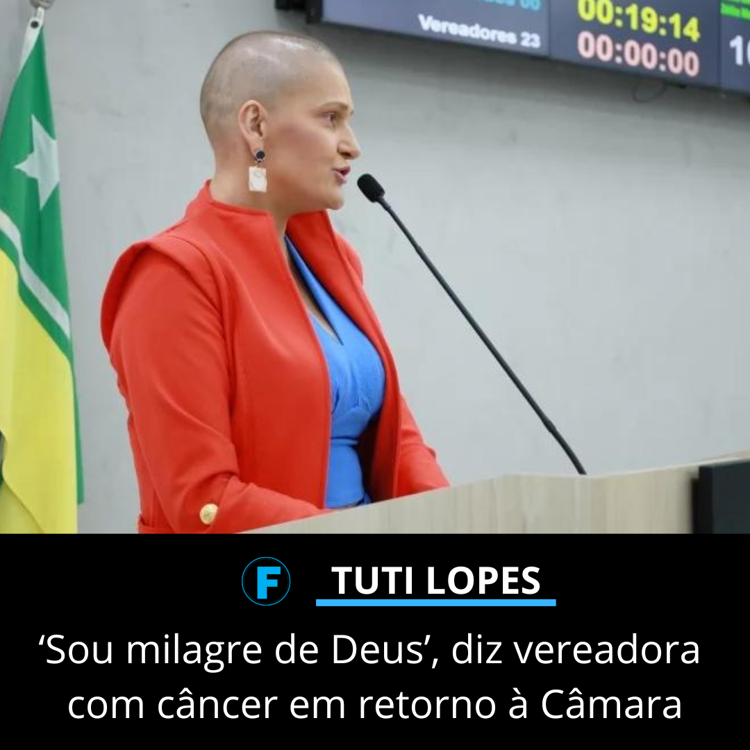 ‘Sou milagre de Deus’, diz vereadora com câncer em retorno à Câmara