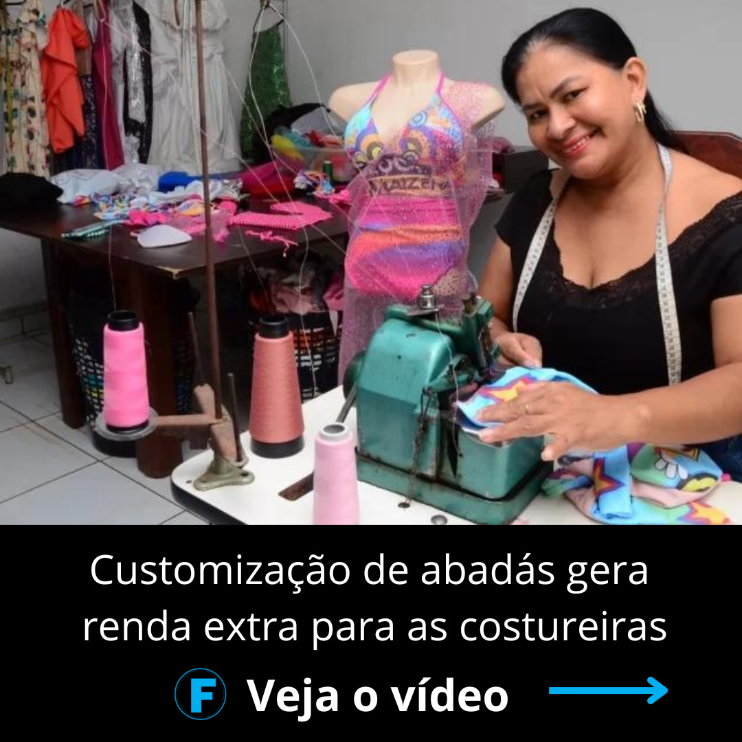 Customização de abadás gera renda extra para as costureiras