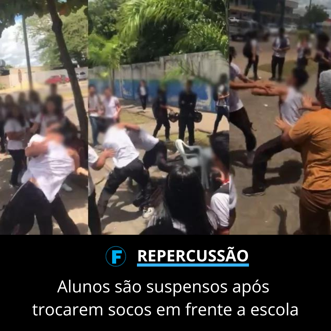 Alunos são suspensos após trocarem socos em frente a escola