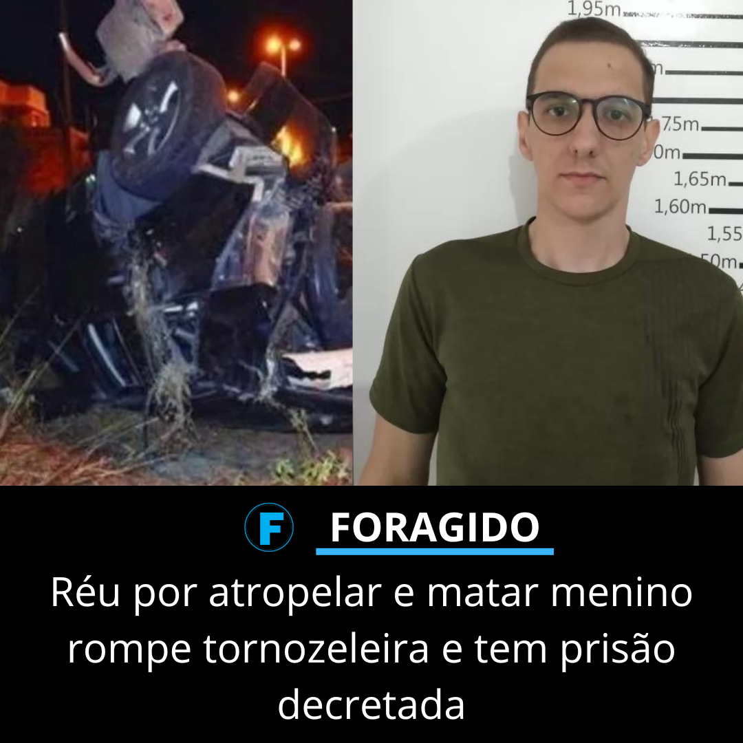 Réu por atropelar e matar menino rompe tornozeleira e tem prisão decretada
