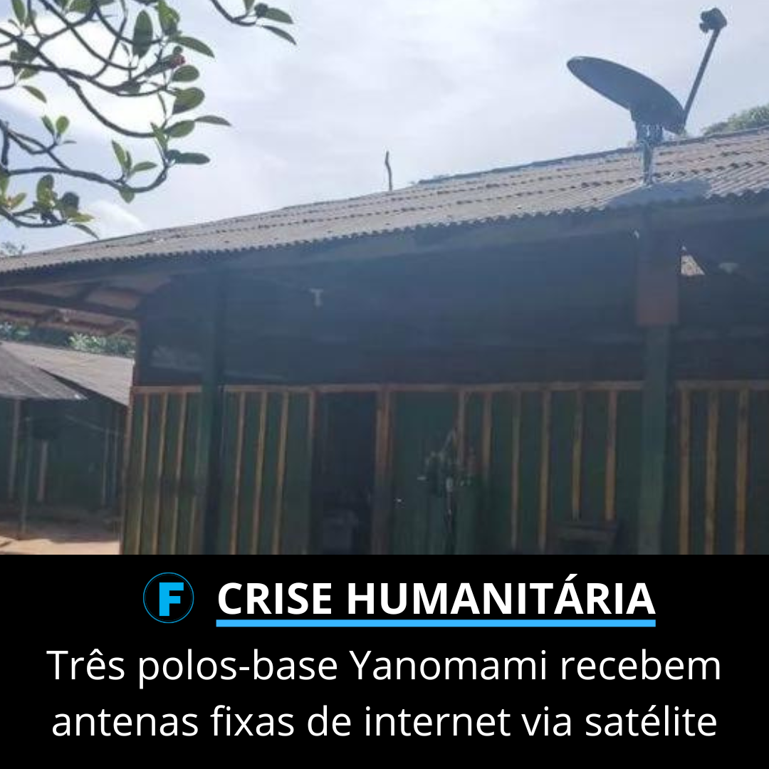 Três polos-base Yanomami recebem antenas fixas de internet via satélite