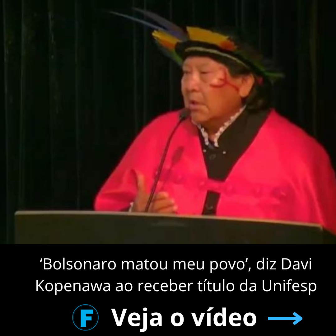 ‘Bolsonaro matou meu povo’, diz Davi Kopenawa ao receber título da Unifesp
