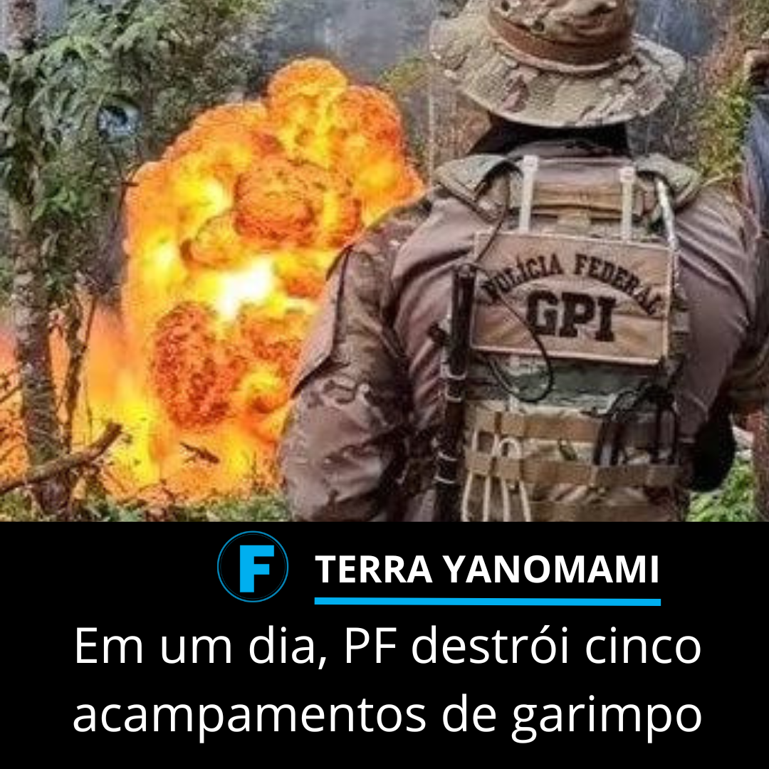 Em um dia, PF destrói cinco acampamentos de garimpo