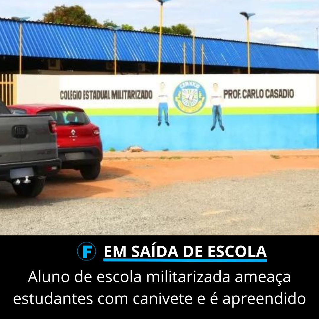 Aluno de escola militarizada ameaça estudantes com canivete e é apreendido
