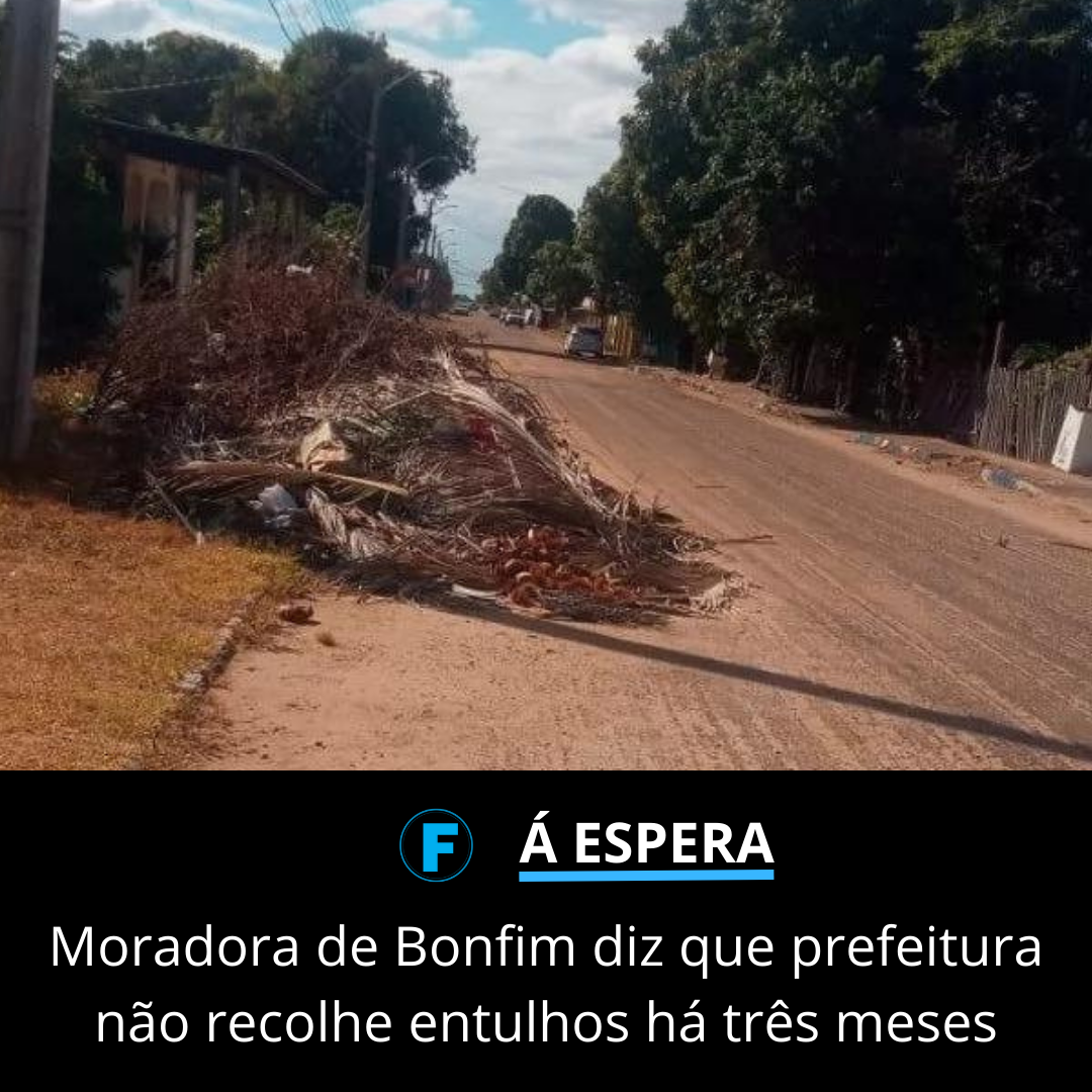 Moradora de Bonfim diz que prefeitura não recolhe entulhos há três meses