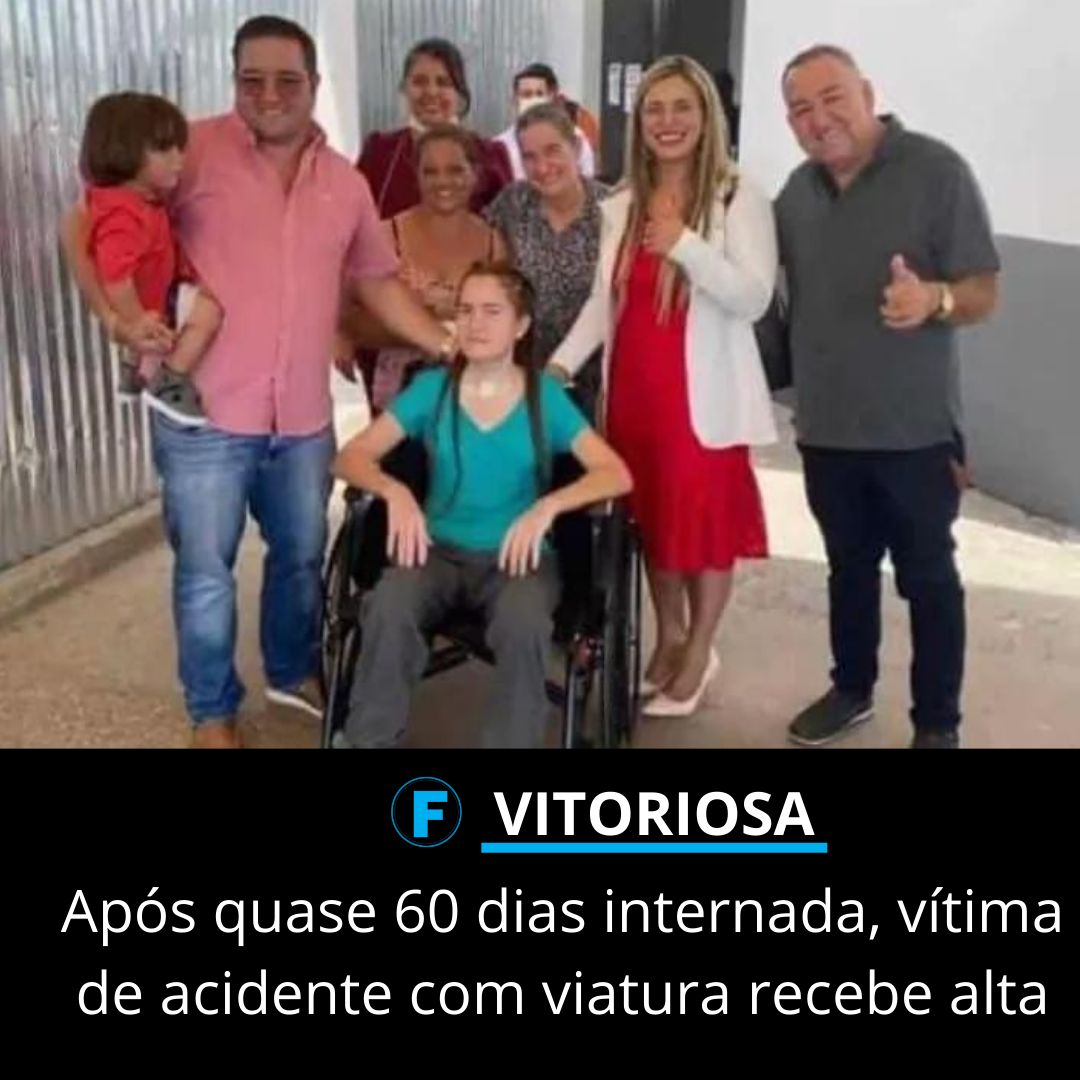 Após quase 60 dias internada, vítima de acidente com viatura recebe alta