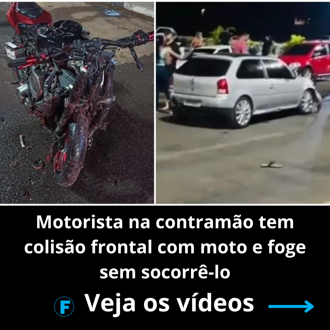 Motorista na contramão tem colisão frontal com moto e foge sem socorrê-lo