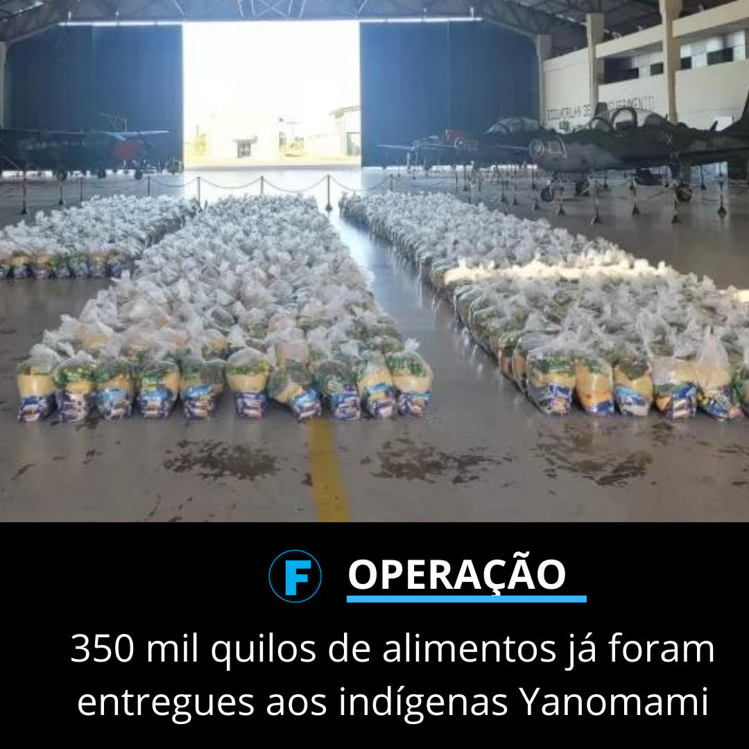 350 mil quilos de alimentos já foram entregues aos indígenas Yanomami