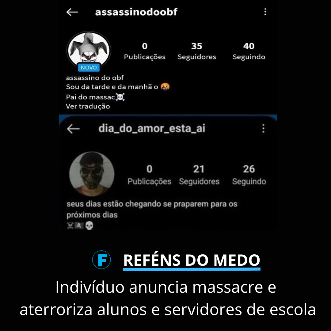 Indivíduo anuncia massacre e aterroriza alunos e servidores de escola