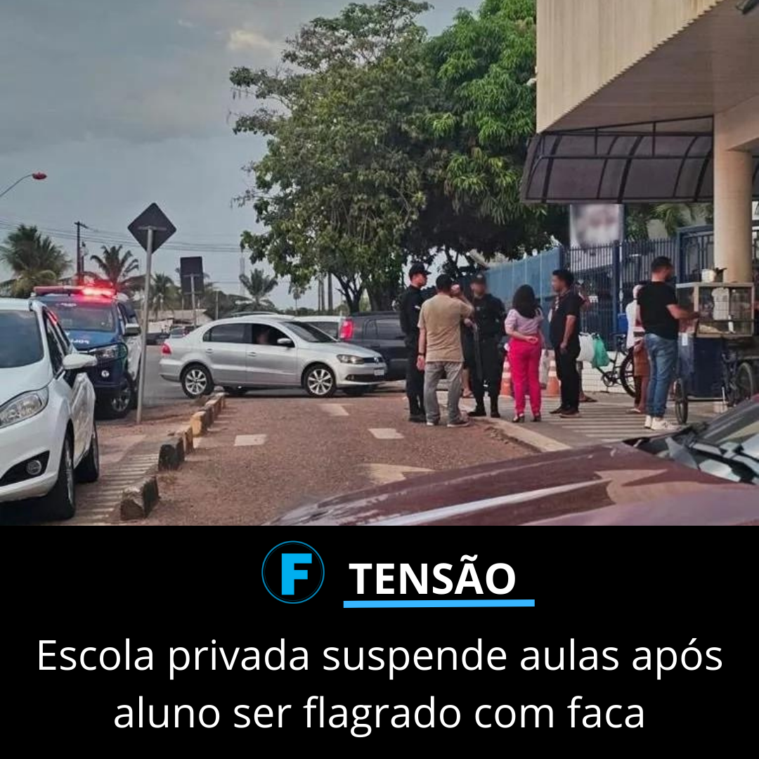 Escola privada suspende aulas após aluno ser flagrado com faca