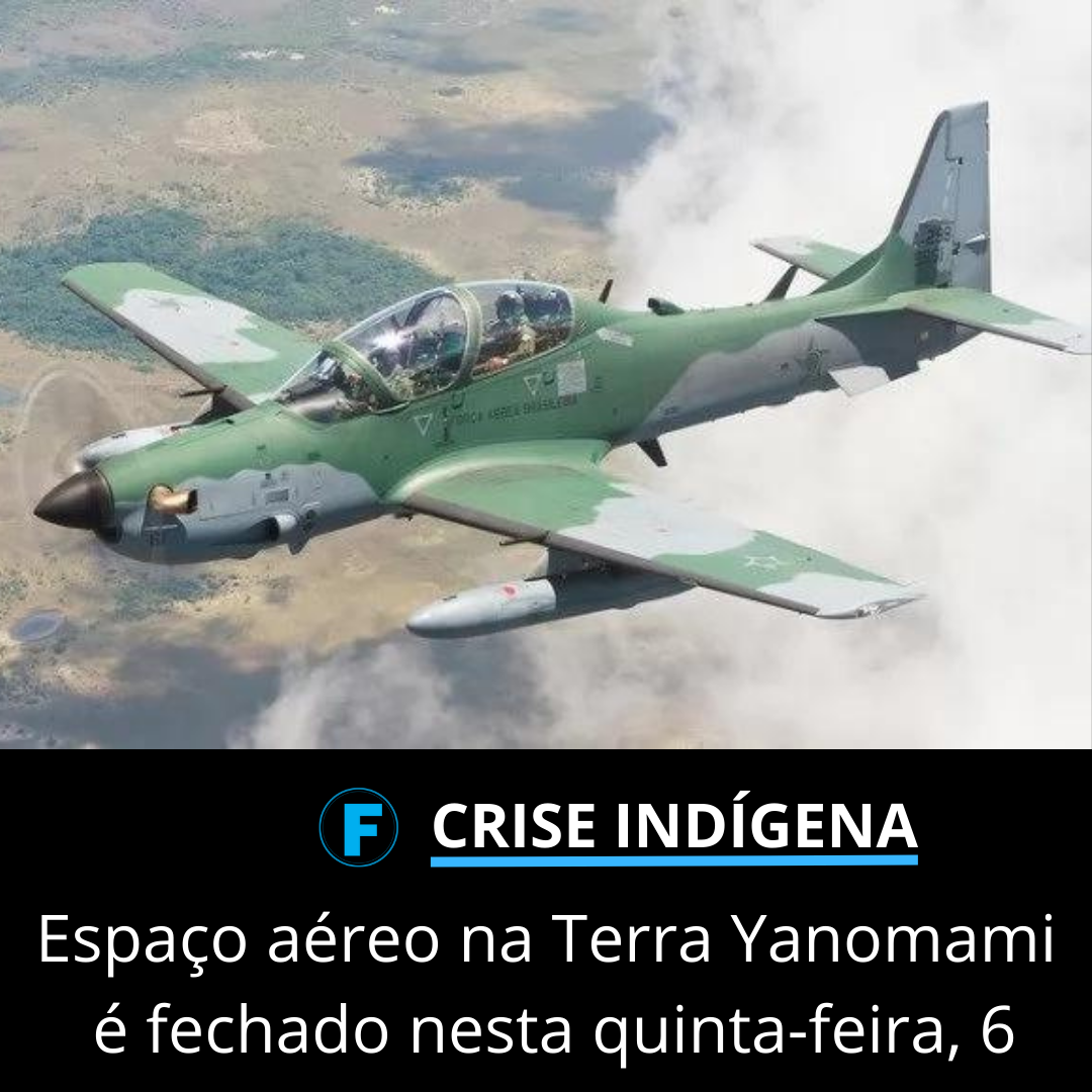 Espaço aéreo na Terra Yanomami é fechado nesta quinta-feira, 6