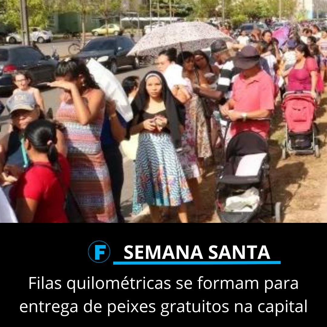 Filas quilométricas se formam para entrega de peixes gratuitos na capital