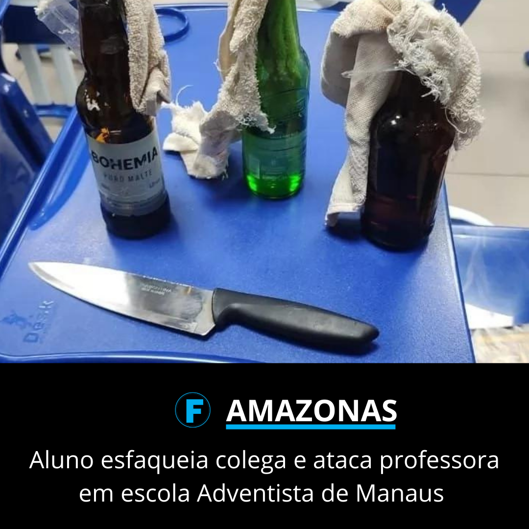 Aluno esfaqueia colega e ataca professora em escola Adventista de Manaus 