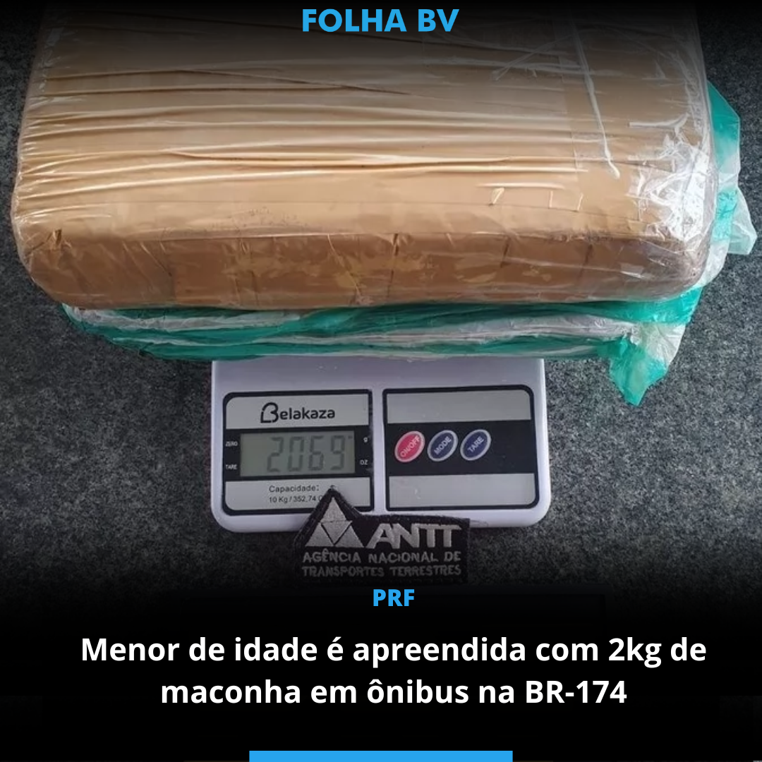 Menor de idade é apreendida com 2kg de maconha em ônibus na BR-174