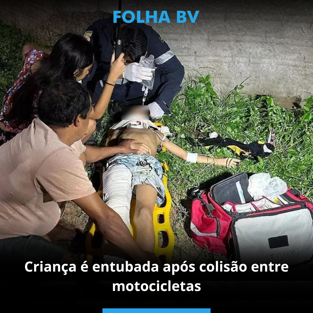 Criança é entubada após colisão entre motocicletas