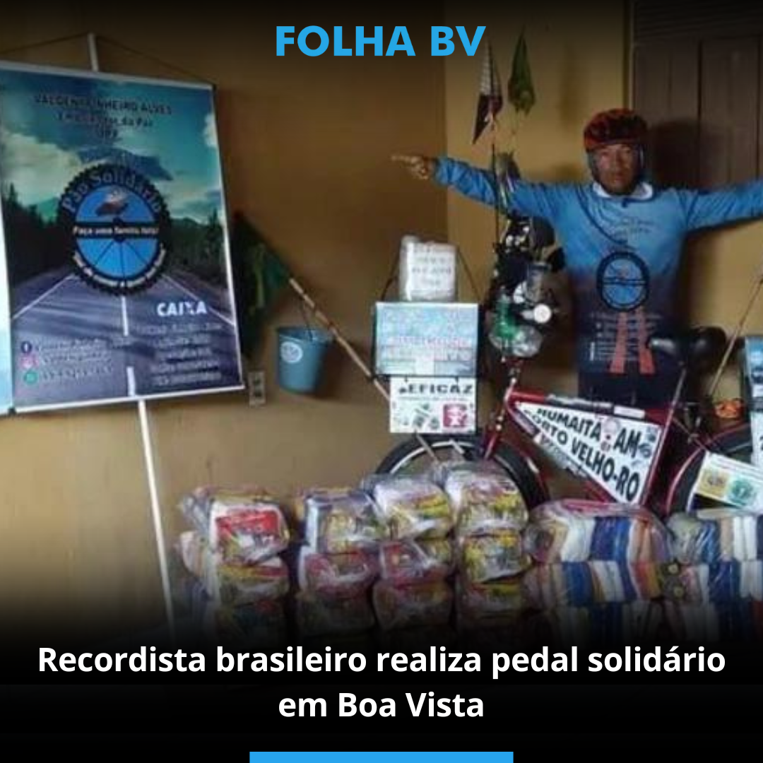 Recordista brasileiro realiza pedal solidário em Boa Vista