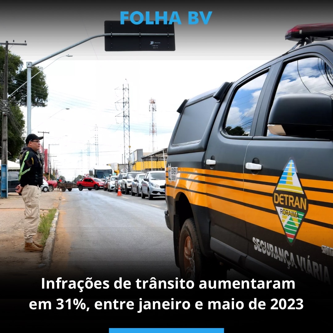 Infrações de trânsito aumentaram em 31%, entre janeiro e maio de 2023