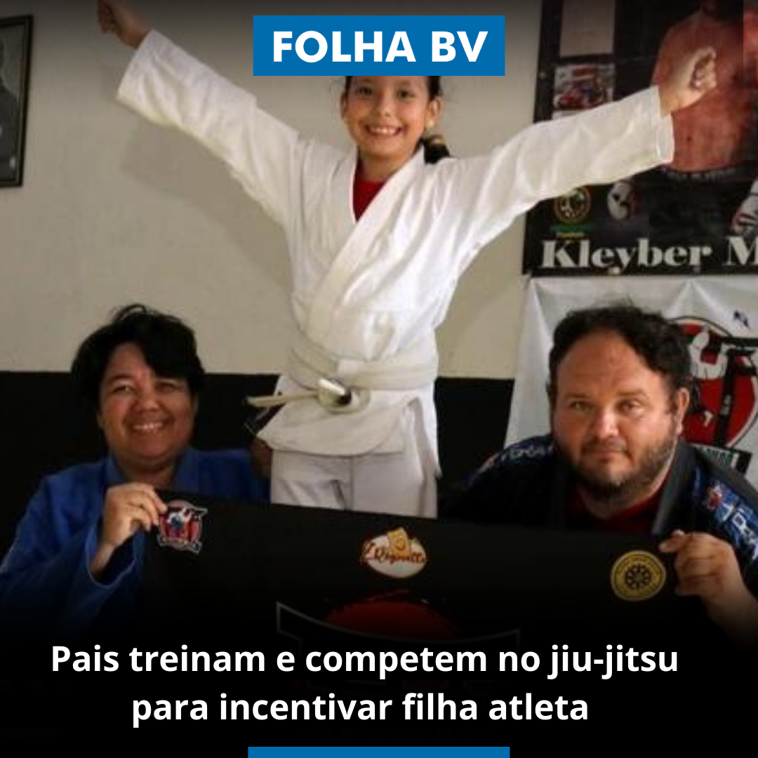 Pais treinam e competem no jiu-jitsu para incentivar filha atleta 