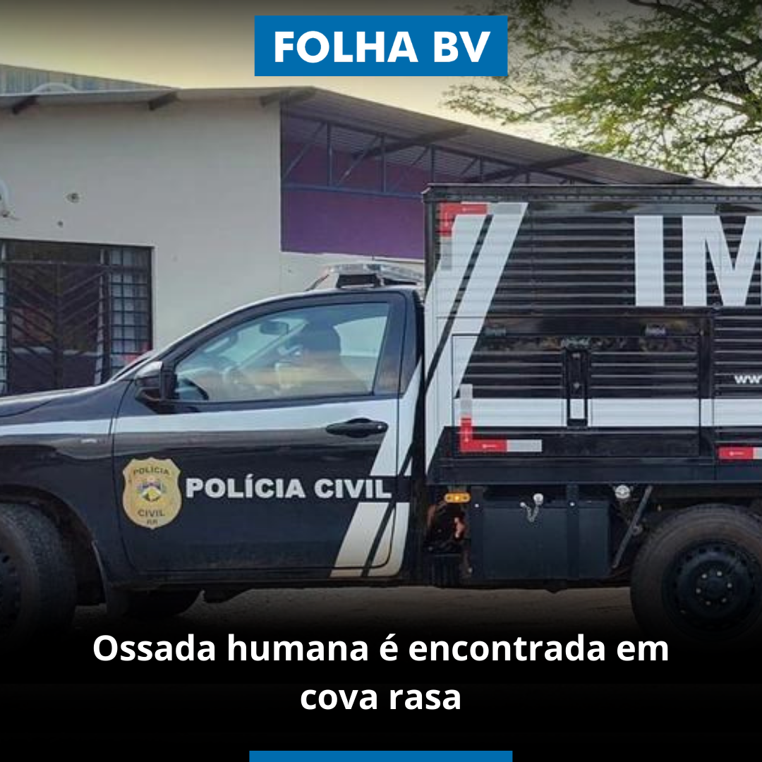 Ossada humana é encontrada em cova rasa