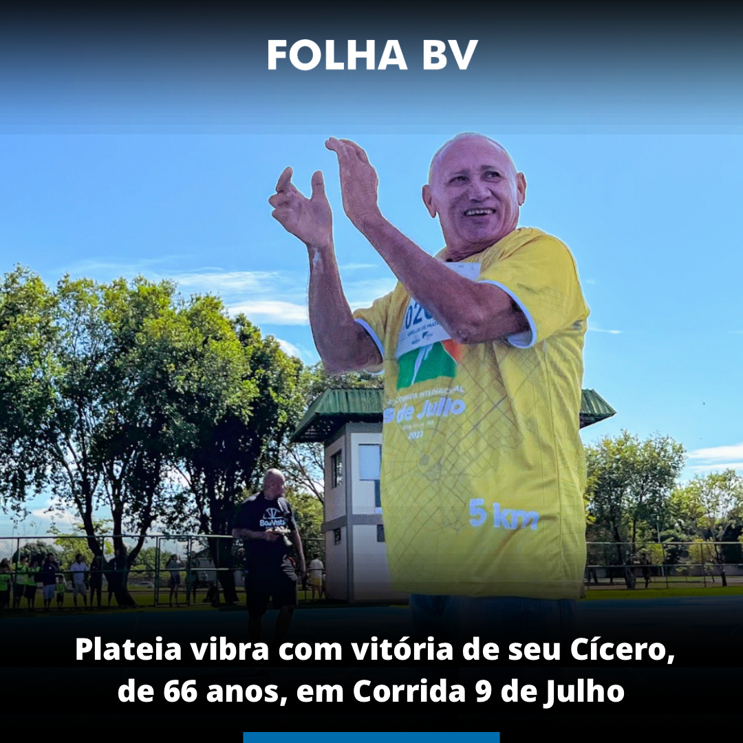 Plateia vibra com chegada de idoso em Corrida 9 de Julho