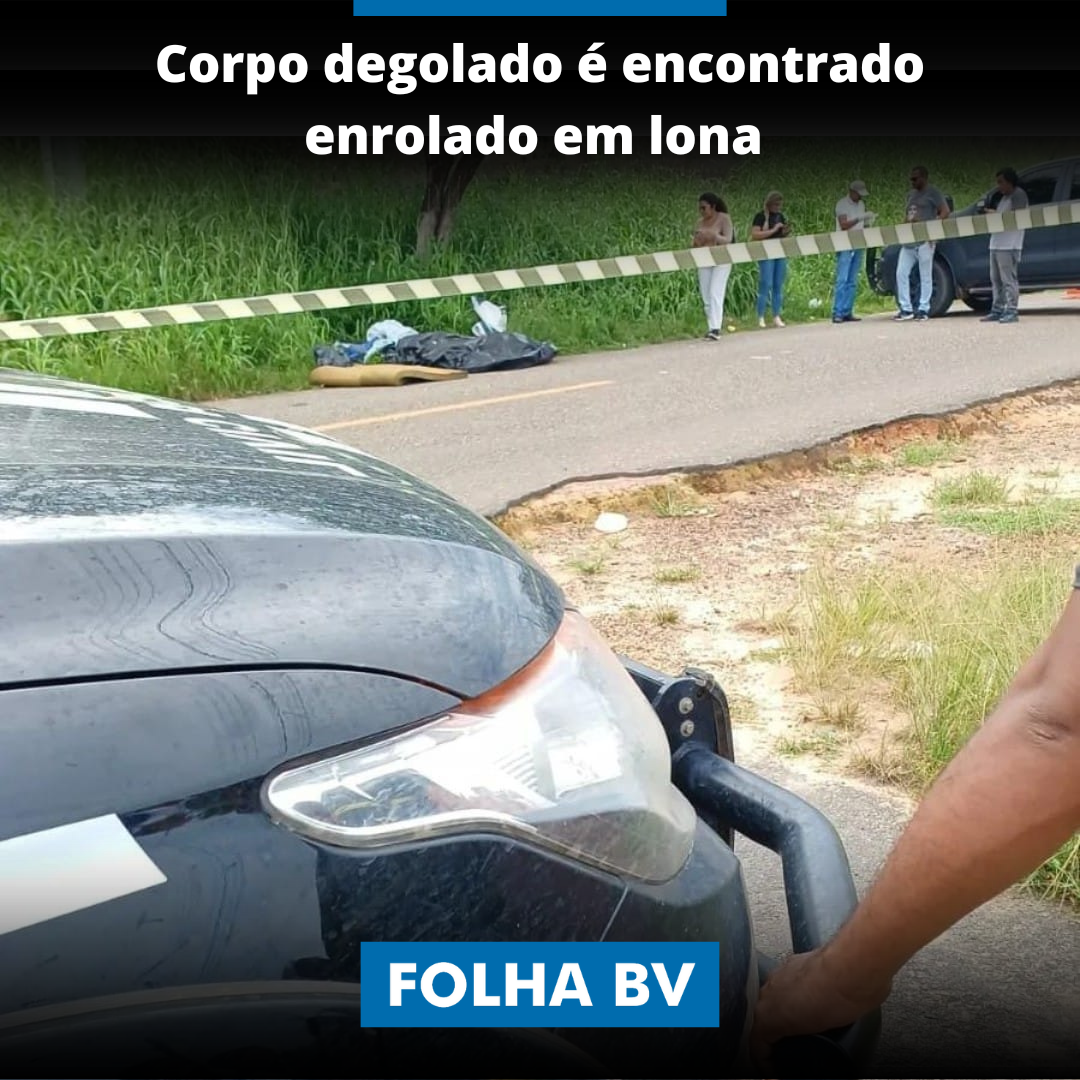 Corpo degolado é encontrado enrolado em lona
