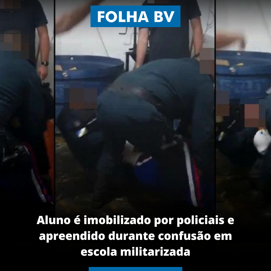 Aluno é imobilizado por policiais e apreendido durante confusão em escola militarizada
