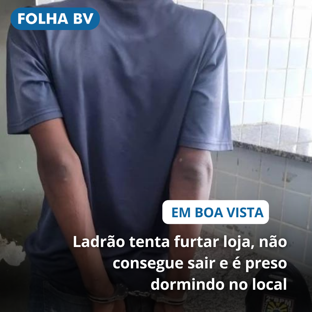Ladrão tenta furtar loja, não consegue sair e é preso dormindo no local