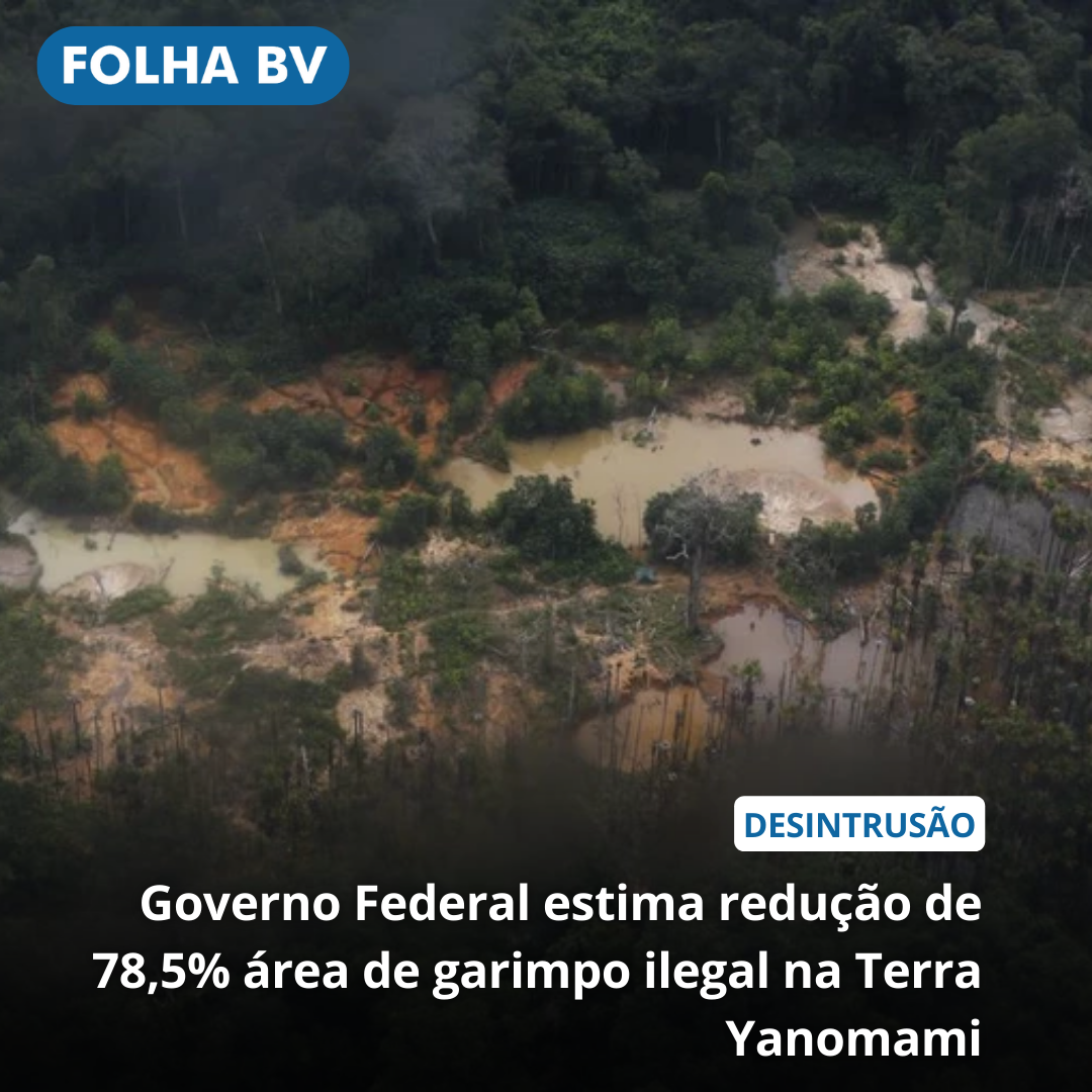 Governo Federal estima redução de 78,5% área de garimpo ilegal na Terra Yanomami