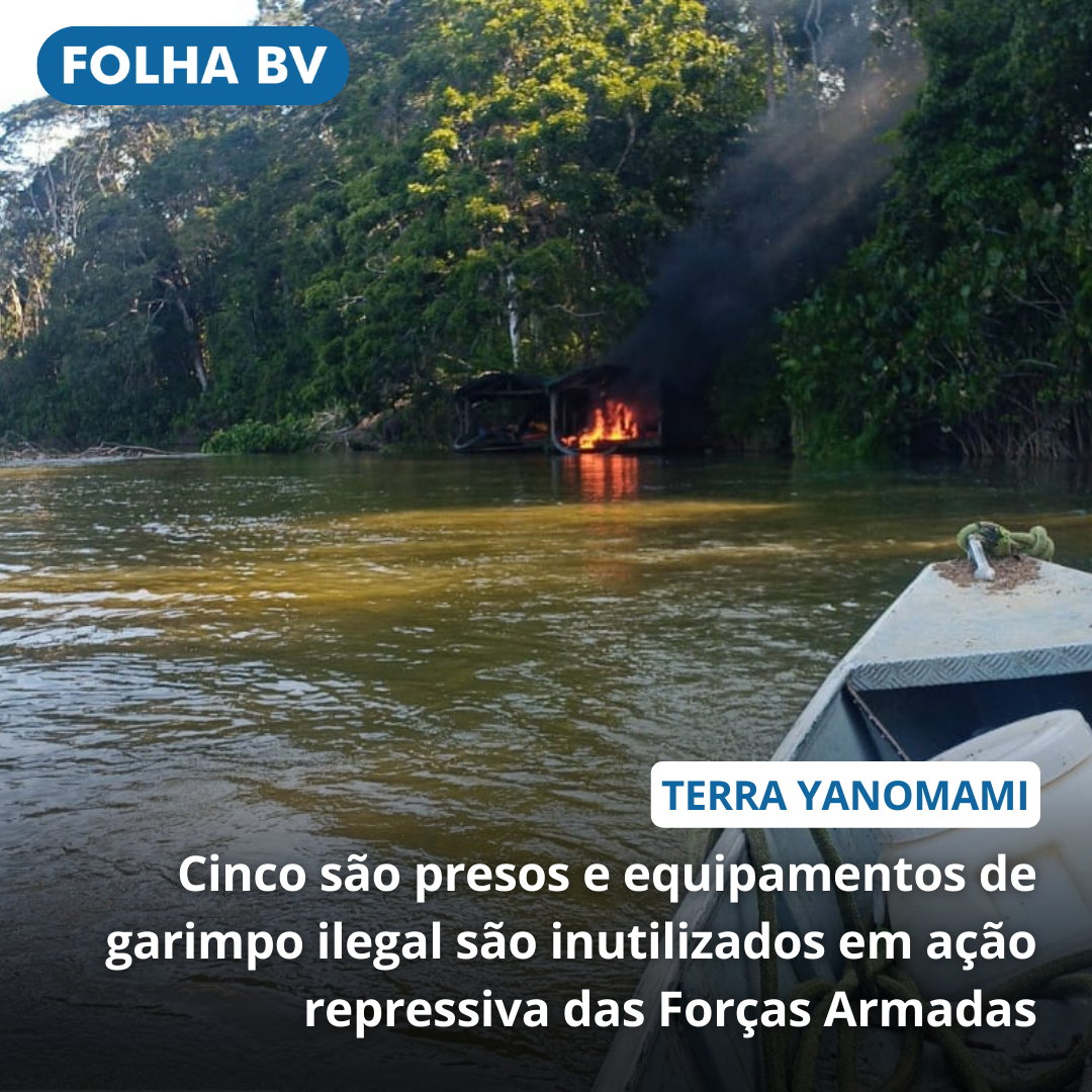 https://www.folhabv.com.br/policia/mais-cinco-suspeitos-sao-presos-e-equipamentos-de-garimpo-ilegal-sao-inutilizados-em-acao-repressiva-das-forcas-armadas/