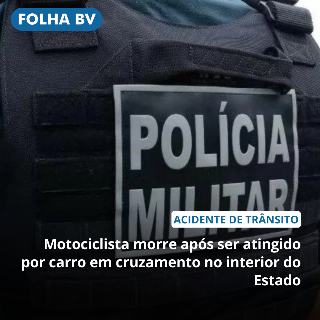 Motociclista morre após ser atingido por carro em cruzamento no interior do Estado