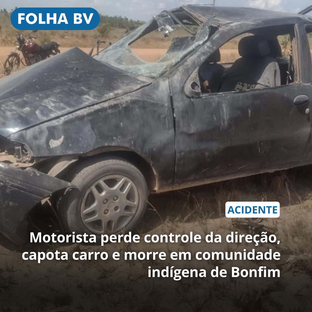 Motorista perde controle da direção, capota carro e morre em comunidade indígena de Bonfim