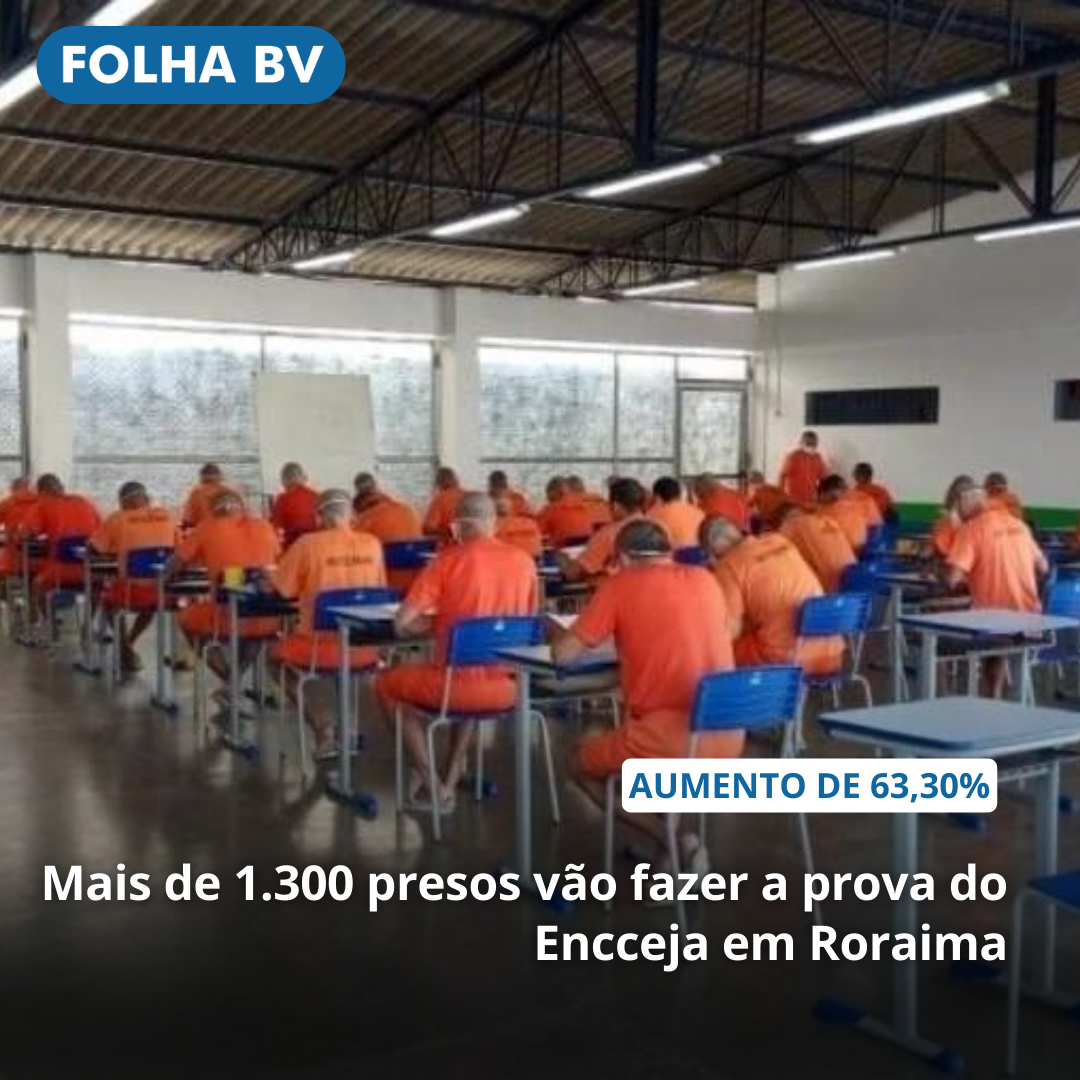 Mais de 1.300 presos vão fazer a prova do Encceja em Roraima