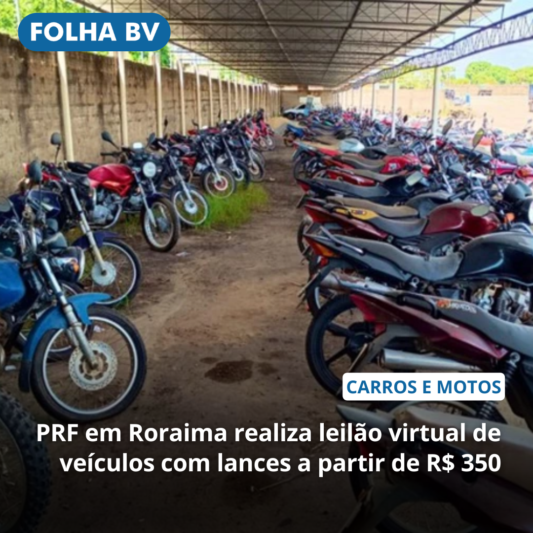PRF em Roraima realiza leilão virtual de veículos com lances a partir de R$ 350