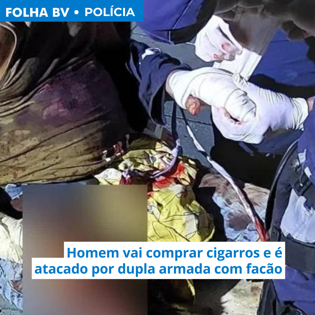 Homem vai comprar cigarros e é atacado por dupla armada com facão