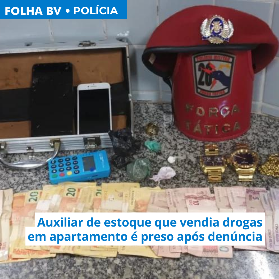 Auxiliar de estoque que vendia drogas em apartamento é preso após denúncia