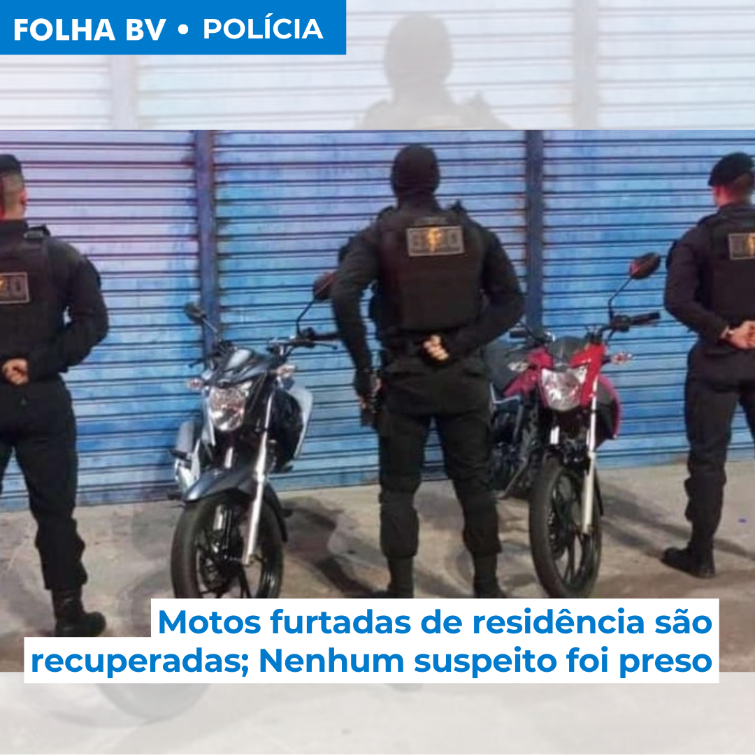 Motos furtadas de residência são recuperadas; Nenhum suspeito foi preso