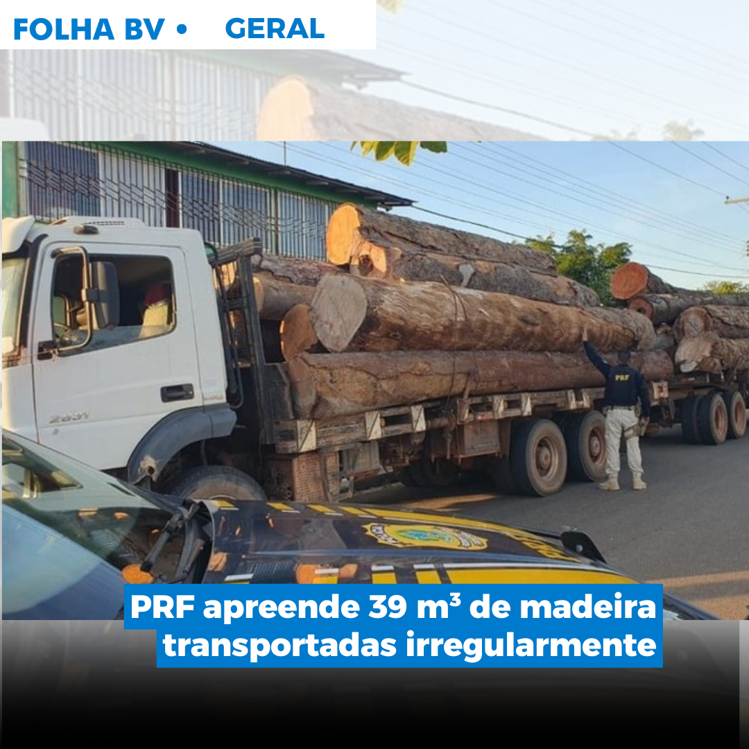 PRF apreende 39 m³ de madeira transportadas irregularmente