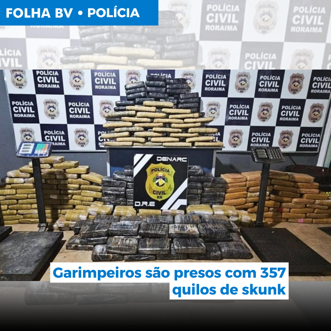 Garimpeiros são presos com 357 quilos de skunk