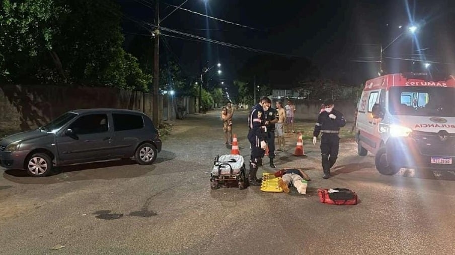 Após colisão, motociclista é encaminhado ao HGR com fratura na perna