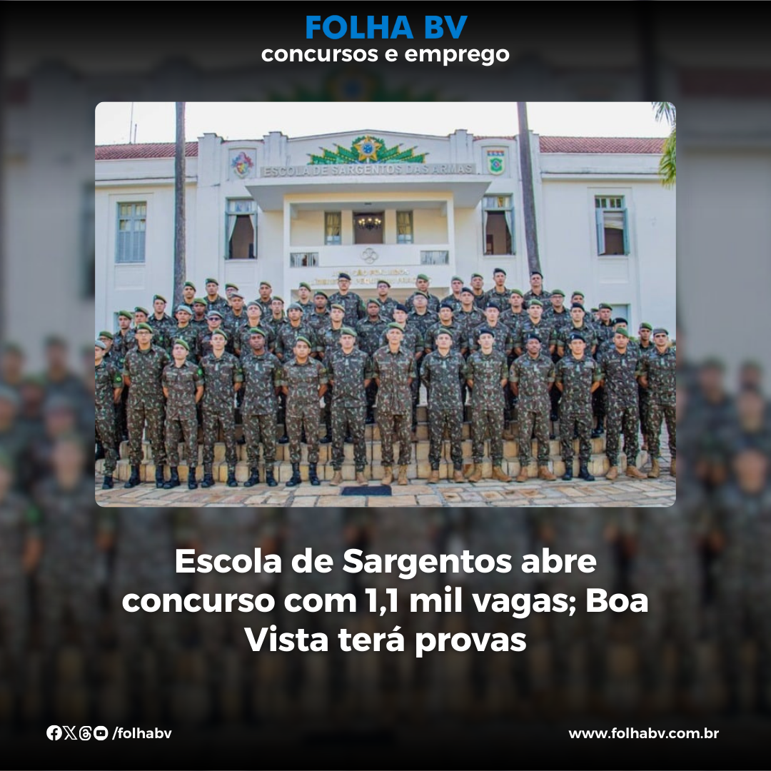 https://www.folhabv.com.br/concursos-e-emprego/escola-de-sargentos-abre-concurso-com-11-mil-vagas-boa-vista-tera-provas/