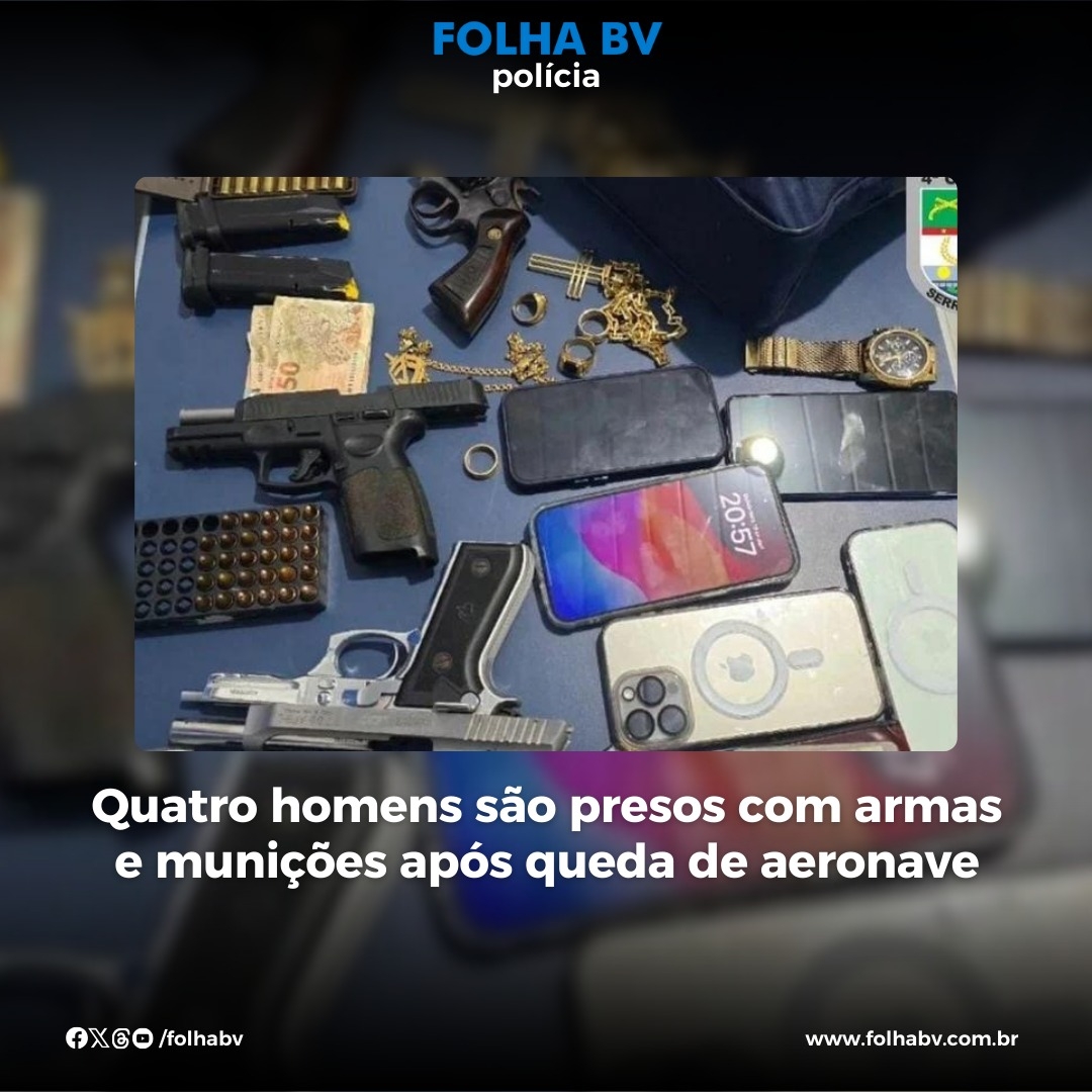 https://www.folhabv.com.br/policia/quatro-homens-sao-presos-com-armas-e-municoes-apos-queda-de-aeronave/