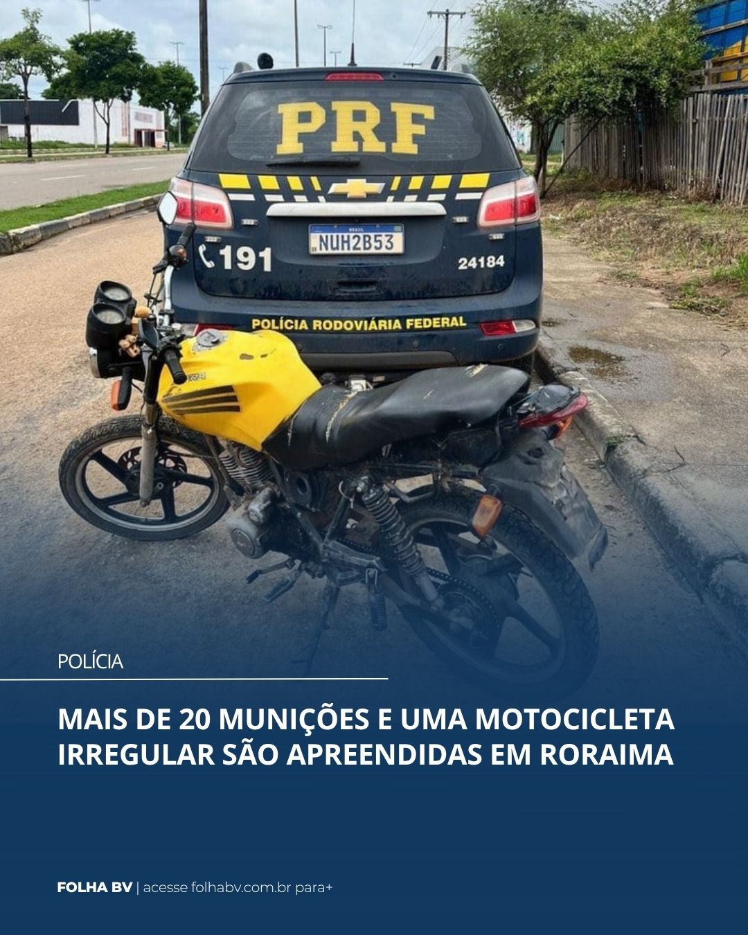 https://www.folhabv.com.br/policia/mais-de-20-municoes-e-uma-motocicleta-irregular-sao-apreendidas-em-roraima/